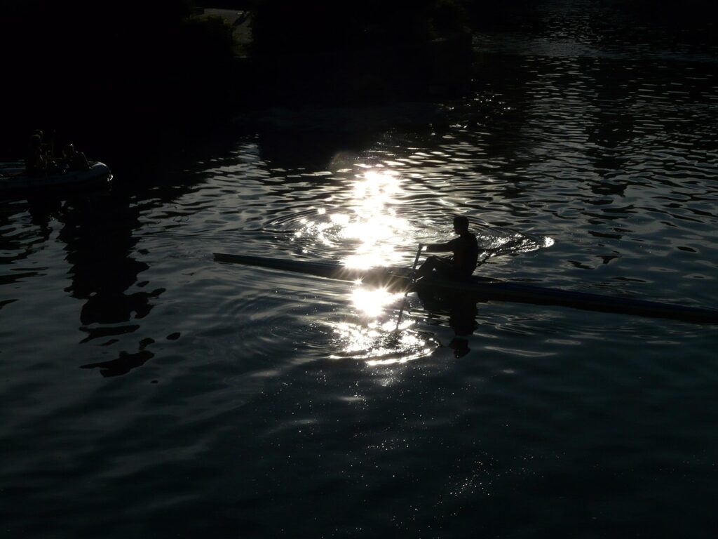 kayak, kayaker, water sports, paddle, nature, rowing, water, canoe, reflection, leisure time