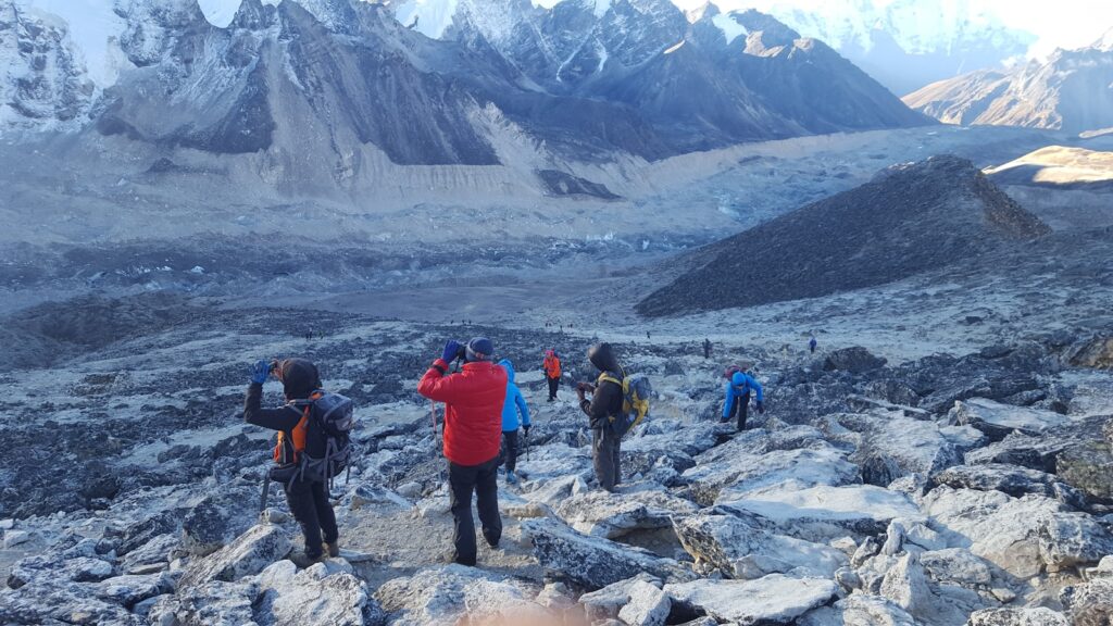 a group of people hiking